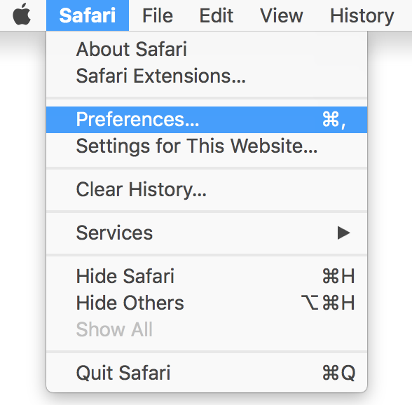 Reset Safari Browser